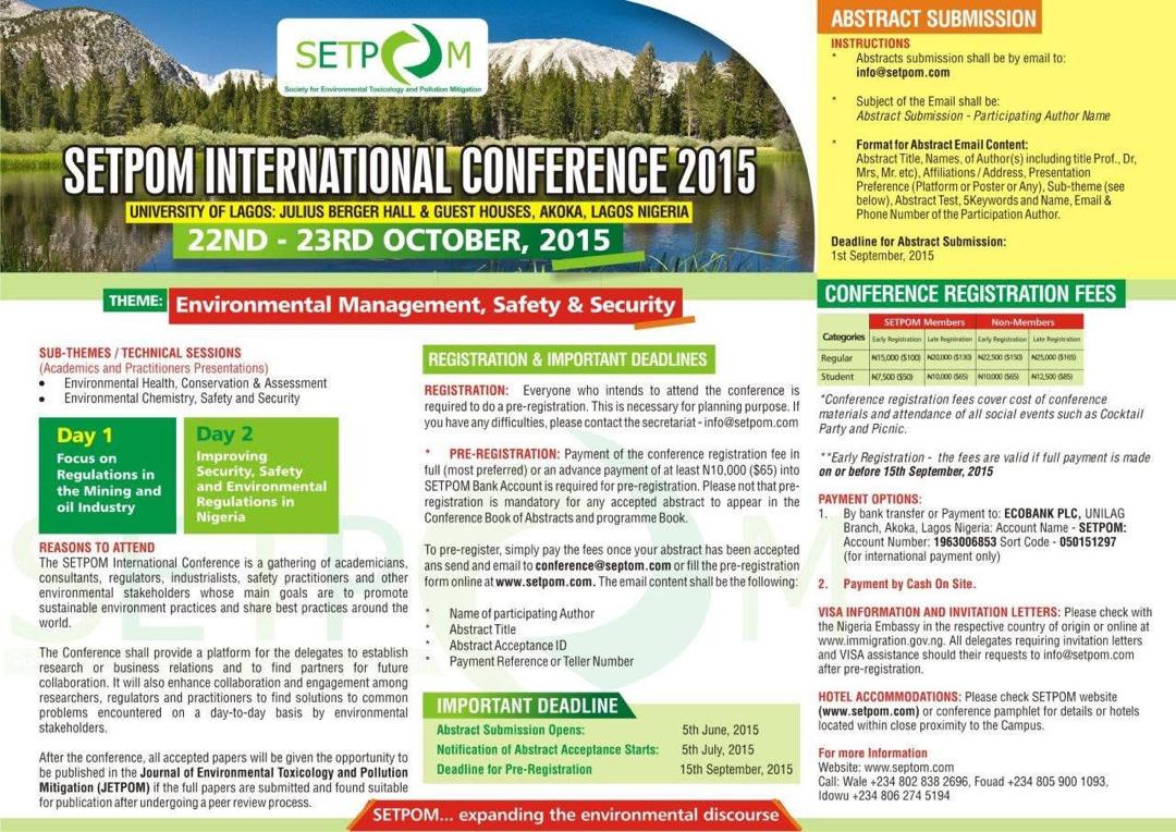 SETPOM International Conference 2015 event flyer