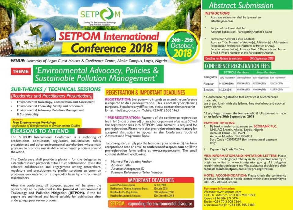 SETPOM International Conference 2018 event flyer