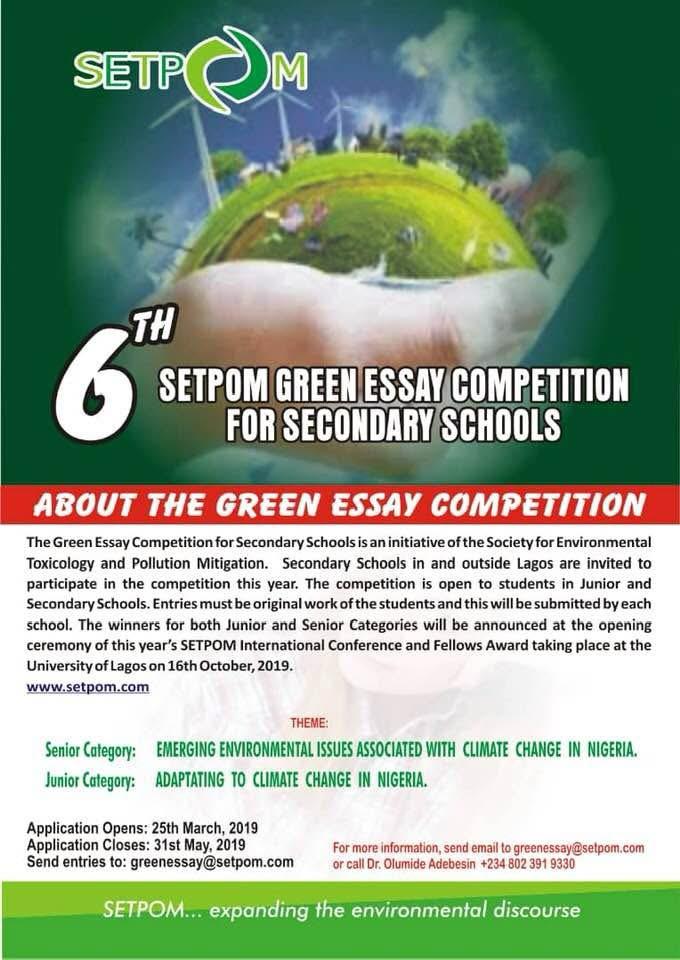 Sixth SETPOM Green Essay Competition poster